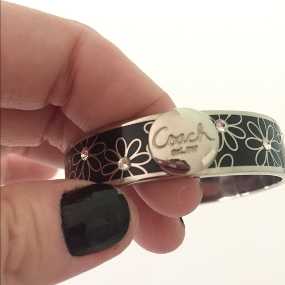 Black and Silver Coach Bracelet Bangle - Picture 3 of 7